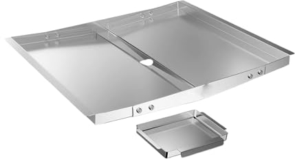 Gralara Bandeja de Grasa Ajustable, Bandeja de Goteo para Parrilla a Prueba de Herrumbre, fácil de Limpiar, Universal de Acero Inoxidable para Barbacoa en el