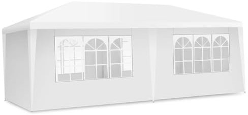 RELAX4LIFE Gazebo da Giardino 3X6M/3X9M per a 2/3 Stanze, in Tessuto PE Antistrappo e Impermeabile con 0/4/6/5/8 Pannelli Laterali Rimovibili (3X6M-6 Pannelli Laterali)