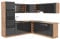 Vicco Eckküche R-Line, Anthrazit Hochglanz/Goldkraft Eiche, 237 x 247 cm, AP Anthrazit