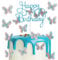 Décorations de gâteau d'anniversaire en forme de papillon rose et bleu – Décorations pour cupcakes et cupcakes pour filles et femmes