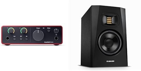 Focusrite Scarlett Solo 4th Gen USB Audio Interface + ADAM Audio T5V Studio Monitors (Pair)