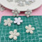 Viusneun 10 Stück Blumen Liebe Patches zum Aufbügeln, Glitzer AB Strass Perle Bügelbild Aufnäher Patches Weiße Perlen Applikationen für Kleidung Hüte Schuhe DIY-Bastelbedarf (Blumen)