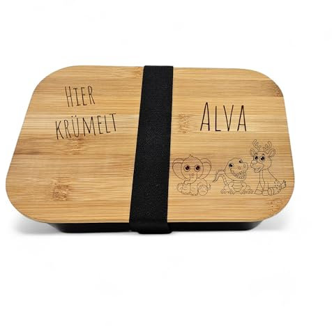 Druckerino - Brotdose für Kinder hier krümelt | Geschenke zur Einschulung | personalisierte Geschenke | Geschenkidee Kinder