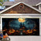 Hixingo Garagentor Banner, Tür Banner Happy Halloween Banner Poster Party Banner Hintergrund Türdeko Haustür Halloween Outdoor Deko für Dekoration Veranda Wand (Horror,480x210cm)