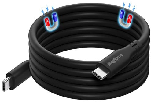 Magnetic USB C to USB C Cable 60W, 3.3FT Silicone Type C Fast Charging Cable, Tangle Free and Data Sync Type C Charger Cord for iPhone 16/16 Pro/16 Plus/16 Pro Max 15