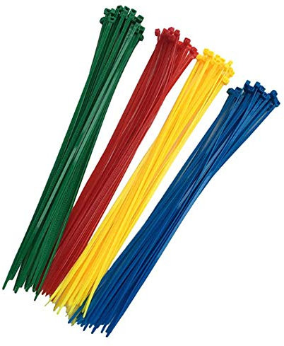 400 Stück Kabelbinder Farbig, Hohe Qualität Farb Nylon Kabelbinder - Cable Ties 300mm X 3.6mm, Gelb, Blau, Grün, Vier Farben Je 100 Stück