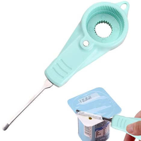 Bottle Opener and Twist-Off Lid Opener, Kitchen Machine Cookware Corkscrew Can Opener, Water Bottle Opener, Multifunctional Manual Lid Opener for Yoghurt Sealer, Jelly