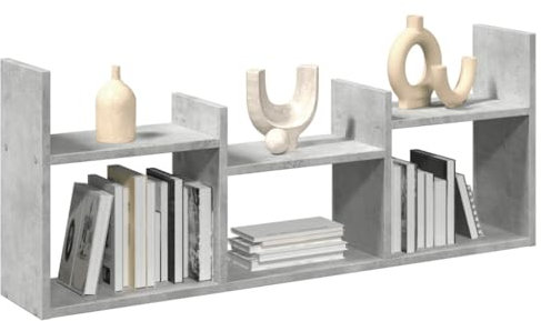 Hängeschrank Betongrau 100x18x40cm Modern Hängeschrank Vitrine Hängeschrank für Küche Wohnzimmer Büro Aufbewahrung