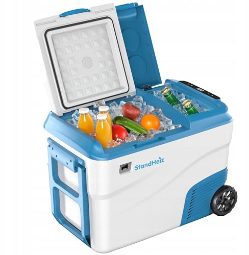 StandHeiz Tragbare Kühlbox Kompressor 32L Beste Lösung für Wohnmobile und Autos, ideal für Camping, mit Gefrierfunktion bis -20°C, betrieben mit 12V, 24V und 230V, leise und energiesparend.