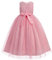 IWEMEK Robes pour Petites Filles Tulle Dos Nu Longues Bal Fin d'ann�e sans Manches Bouffantes Princesse Habill�e de Soir�e Mariage Demoiselle d'honneur Bapt�me F�te Anniversaire Rose 9-10Y