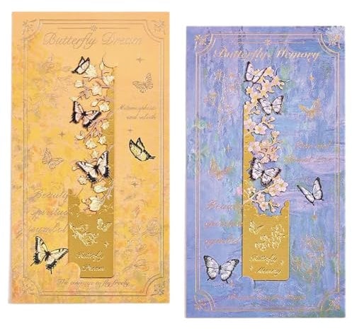 Auiremrti 2 Stück Metall Lesezeichen Set,Im Butterfly Und Blumen Design,Buchzubehör, Ästhetische Lesezeichen Für Bücher, Lesezeichen Metall Für Frauen Und Männer