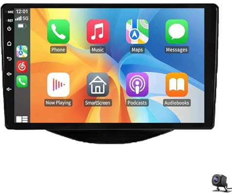 Car Stereo Radio for Peu-geot 108 Ci-troen C1 To-yota Aygo 2015-2020 Wireless Carplay Android Auto GPS Navigation 9 inch Touchscreen Bluetooth RDS FM SWC 5G WIFI 1080P Camera(Color:4 CORE 1+32G)