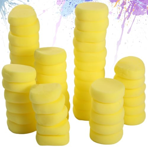 Round Painting Sponges 50 Pack, 7.5 cm Soft Synthetic Foam Pads