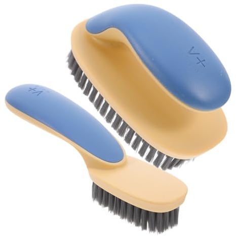 Set di Spazzole per Pulizia Scarpe 2 Pezzi, Plastica Beige | Spazzola Bucato Multifunzione, Pulizia Delicata e Lanugine, per Scarpe e Uso Domestico Quotidiano