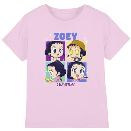 K-Pop Demon Hunters KPOP Demon Hunters-Huntrix Zoey Chibi Boes T Shirt, Light Pink, 7-8 Jahre Unisex Kids
