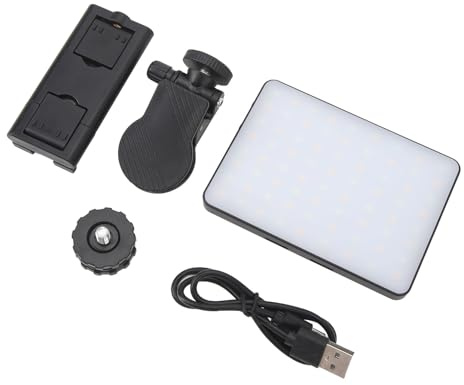 Asixxsix Kit di Illuminazione per Videoconferenza, 3000k-9900k 3 Temperatura di Colore con Dimmergione Continua Clamp/Holder su Illuminazione Webcam a LED, Luce Selfie Ricaricabile di Tipo C