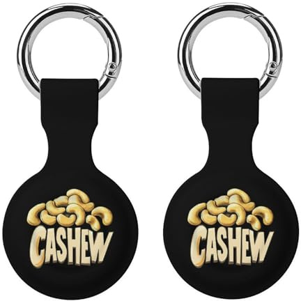Cashew Nuts Trendy GPS Cases Holder with Key Chain Ring Portable Protective Covers Compatible with Airtag