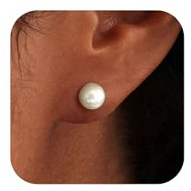 ZNBOH Echt Perlenohrringe Sterling Silber 925 Damen Hypoallergen Ohrringe | Süßwasserperlen Ohrstecker Gold,Weiße Perlen,Zirkonia Stecker,Wasserfest,6/8/10mm,Braut Hochzeit Schmuck,Geschenk für Frauen