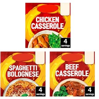 Recipe Mix Variety Pack, Spaghetti Bolognese 40g, Beef Casserole 38g, Chicken Chasseur 40g, Pack of 3