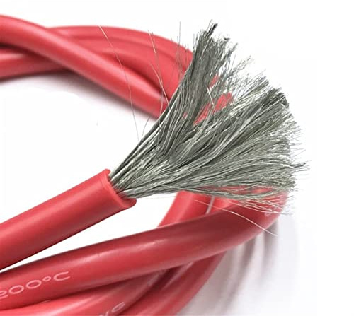 Tangerniu Hochleistungsfähiger weicher Silikondraht – 11 AWG bis 4 AWG, hitze- und kältebeständig bis -60 °C Erweiterung(Red,95mm2 1 meter)