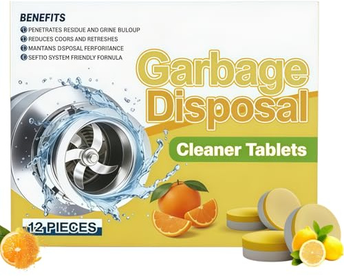 12PCS Garbage Disposal Cleaner & Deodorizer Tablets, Convenient & Fresh Foaming Drain Cleaner & Odor Eliminator for Sink & Drain Cleaner, Garbage Disposal Cleaning Supplies, Wide Range of Application