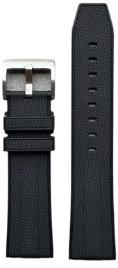 Generisch 2024 Uhrenarmbänder Im Neuen Stil Aus Gummi, 20 Mm, 22 Mm, Schwarz, Weiß, Grau, Schnellverschluss, FKM-Uhrenarmband, Smart-Armband, Kompatibel Mit Omega Swatch(Black,20mm)