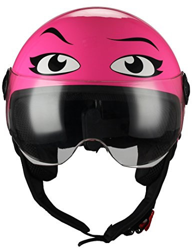 BHR 54699 Motorrad Helm Demi-Jet Line One 801, Rosa Augen, L (59 cm)