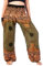 Lofbaz Haremshose Damen Boho Yogahose Pumphose Hippie Hose Kleidung Festival Outfit Sommerhose Leicht Sommer Hosen - Rose 1 Grün 4XL Große Größen