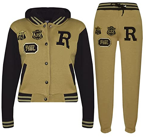 A2Z 4 Kids Unisex Baseball Tracksuit Varsity Hoodie Jogger Outfit Set | Fleece Activewear Ensemble Featuring Contrast Panels For Daily Comfort