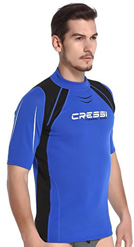 Cressi Men's Thermo Short Sleeves Protection Rash Vest, Blue, 2X-Large Size 6 UK