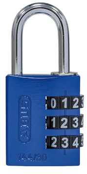 ABUS Zahlen-Vorhangschloss 144/30 Lock-Tag Aluminium, blau