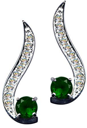 OHRRINGE/Echt Silber 925 mit Zirkonia/Jugendstil Design/Steinfarbe: transparent weiss grün/modern extravagant/Online Shop Schmuck kaufen / 58098