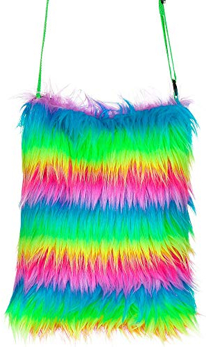 WIDMANN MILANO PARTY FASHION - Plüsch Handtasche, Retro, 80er Jahre, Accessoire, Fasching