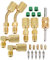 Aupoko R410A Adapter 6 teiliges Kit, 45 Grad & 90 Grad & Gerade Adapter 1/4 SAE Male auf 5/16 SAE Female für Mini-Split-System, mit Kühlventil-Kernentferner und Zubehör