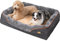 BingoPaw Orthopädisches Hundebett für Hunde: Hundebett XXL Hundesofa mit 10cm dickem Schwamm Hundekissen und abnehmbarem waschbarem Bezug - Haustierbett groß rutschfest Grau 120 x 90 cm