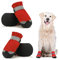 Dociote wasserdichte Hundeschuhe pfotenschutz mit Anti-Rutsch Sohle, reflektierendem Riemen, Klettverschluss Schneeschuhe für mittelgroße große Hunde 4 Stück Rot 6#