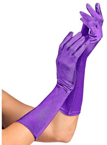 W WIDMANN MILANO Party Fashion - Eleganti guanti in raso | Lunghezza 40 cm, con elastan, accessorio per costumi da showgirl, carnevale e feste a tema