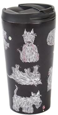 ECO CHIC Reusable Thermal Coffee Cup Stainless Steel Leakproof Insulated 330ml Travel Mug (Scatty Scotty Black)