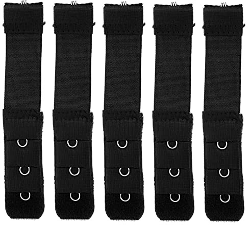 HEALLILY 20pcs Womens Bra Extenders Elastic Bra Extenders Bra Extension Strap 1 Hook 3 Row Stretchy Bra Band for Women Lady Girls Black Sujetadores Para Mujer