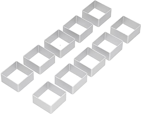 Lot de 10 emporte-pièces en acier inoxydable robuste et pour la pâtisserie (carré)