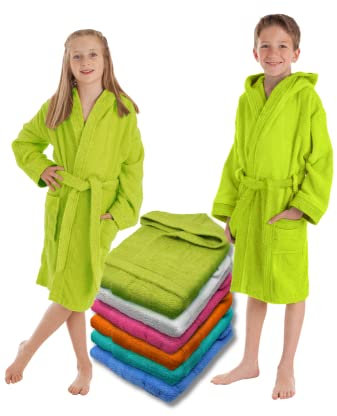 LEBENGOOD Accappatoio Bambino e Bambina, Ragazzo e Ragazza, Neonato, Bimbo e Bimba, Unisex - 100% Cotone OEKO-TEX® Accapatoi Bambini Cappuccio Spugna, Morbido, Ragazzi Piscina (10-12, Pistacho)