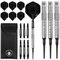 KOTO - Kingfly V2 Soft Tip Darts 18 G, Silber, 45.0x6.35mm Inkl. 3 Barrels, 2 Sets Flights + Schäfte & Dartwallet, Firm Ringgrip