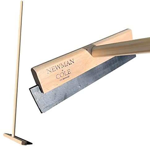 Newman and Cole 12-inch Wooden Floor Squeegee Heavy Duty | 120cm Long Handle Squeegee Broom Wet Room Floor Wiper, Patio and Swimming Pool Squeegee for Cleaning Spills and Excess Waters
