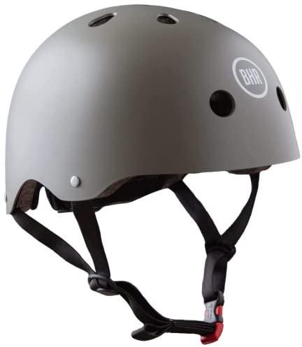 Casco per Monopattino e Scooter Elettrici BHR 817 SPORT | Made in EU & Omologato CE | Casco per Bicicletta, BMX, Skateboard, Pattinaggio | Bambini, Adolescenti & Adulti | GRIGIO OPACO | L