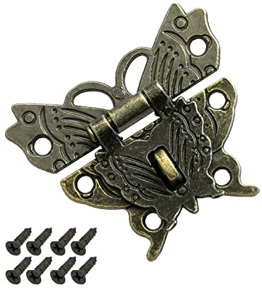 HMF 6495 Vintage Verschluss Schmetterling mit Schlossöse | 50 x 45 mm | Bronze