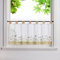 HeichkelL Bestickte Scheibengardine Voile Kurzstores mit Schlaufen Pastorale Küchengardinen Landhausstil Bistrogardine Braun BxH 120x60 cm