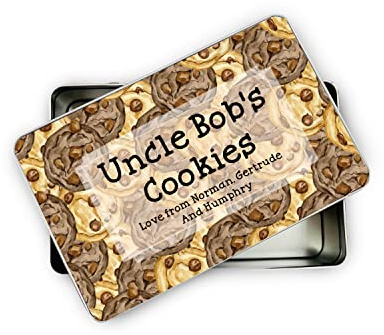 allaboutthebump Personalised Printed Sweet Biscuit Cookie Treat Tin for Mum | Nanny | Aunty (19.5cm x 12.5cm x 5.5cm) [Ideal Christmas, Mothers Day or Birthday Gift Present] Bits and Bobs