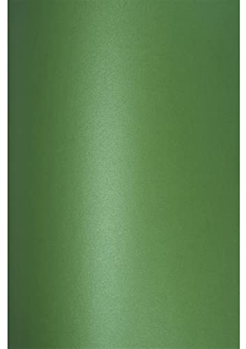Netuno 100x Bastelkarton Weihnachts Grün DIN A4 21 x 29,7 cm 280g Aster Metallic Christmas Green Perlmuttkarton Grüntöne Effektkarton glänzend für Weihnachten Hochzeit Osterkarten