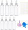 TIANNAIT 8 botellas de plástico para exprimir, 30 ml/60 ml, con embudo separador y etiquetas en blanco, botellas de almacenamiento para especias, pigmentos, dosificadores de salsas, transparentes, 8