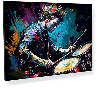 Sense Canvas Drum Art Vibrant 11 Leinwandkunst – Home Decor Wall Kunstdruck Poster Gemälde groß 40 x 30 / 3,8 cm